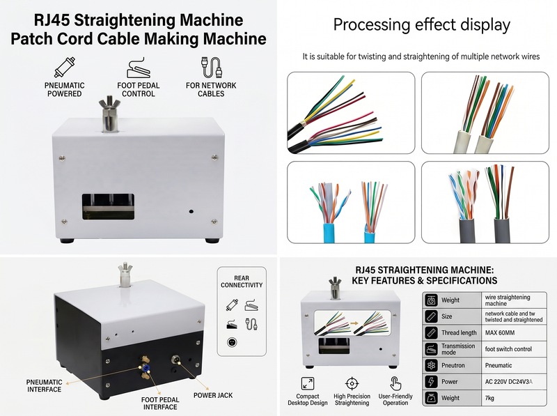 Rj45 Straightening Machine Patch Cable Manufacturing Machine JW-P08