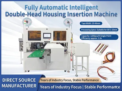 Fully Automatic Dual‑Head Terminal Crimping, Tinning & Housing Insertion Machine JW-DHHI