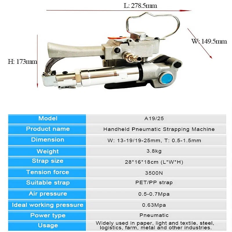 Handheld pneumatic combination Tool for Strapping, Pet Strapping Tool, Pneumatic Strapping Tool, Combination Strapping Tool