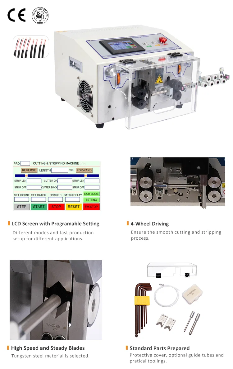  Touch screen control jacket Cable Wire cutting stripping machine (WPM-HT2S), Wire Stripping Machine, Wire Cutting Machine, Stripping Wire Round Sheathed Cable 